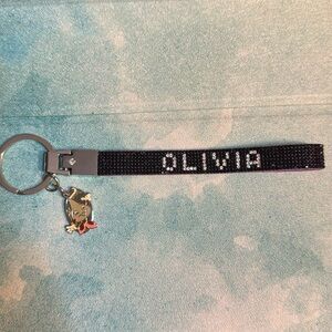 HERSHEY PARK Name Keychain with name OLIVIA with Hershey Kiss charm new
